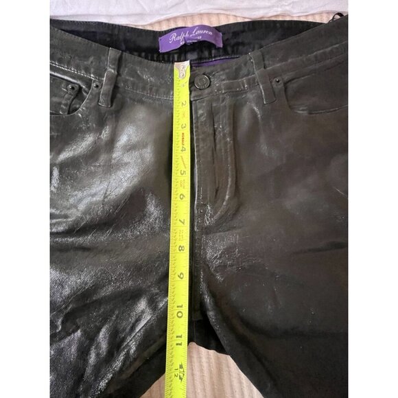 Ralph Lauren Purple Label Women's Coated Slim Fit Jeans - Size 30 - BLACK - Picture 12 of 15